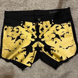 Gold foil print black shorts BlankNYC brand size 27